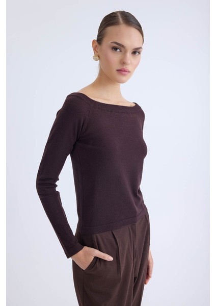 Kayık Yaka Uzun Kol Triko Bluz fiyatları