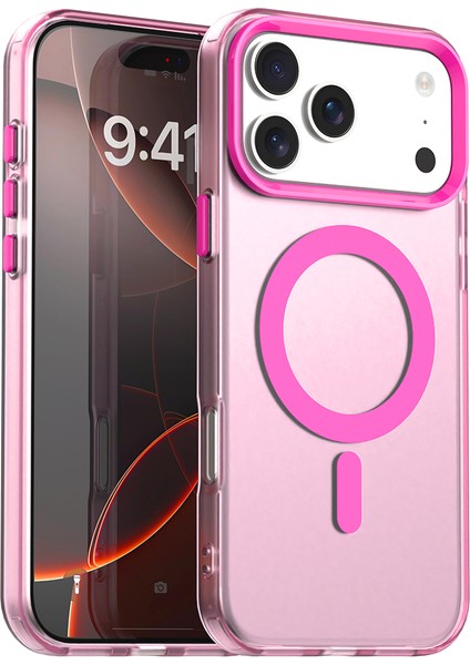 iPhone 17 Pro Max Için Telefon Kılıfı, Magsafe ile Uyumlu, Ince, Yarı Saydam, Mat, Darbeye Dayanıklı Koruyucu Kılıf, Kırmızı (Yurt Dışından)