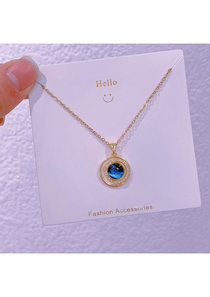 Yeni Işık Lüks Moda Yıldız Gezegen Şekli Tasarım Kolye Kadın Titanyum Çelik Köprücük Kemiği Zinciri Kozmik Yıldız Nehir Kolye Mücevher (Yurt Dışından)