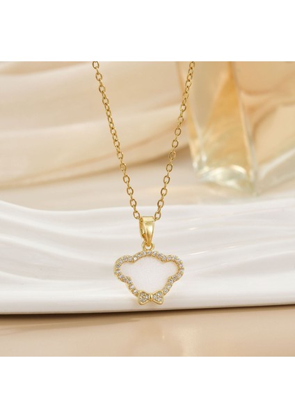 Yeni Kolye Kadın Dönebilen Çiçek Titanyum Çelik Niş Tasarım Duygusu Basit Moda Trendi Yüz Mizaç Köprücük Kemiği Zincir Takı (Yurt Dışından)