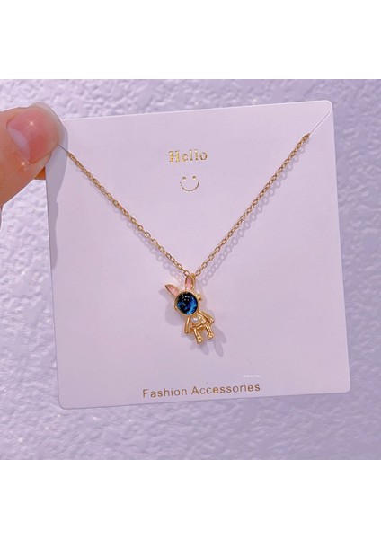 Yeni Bakır Kaplama Gerçek Altın Australopithecine Sıcaklığa Duyarlı Güneş Ay Kolye Mikro Set Zirkonya Titanyum Çelik Kolye (Yurt Dışından)