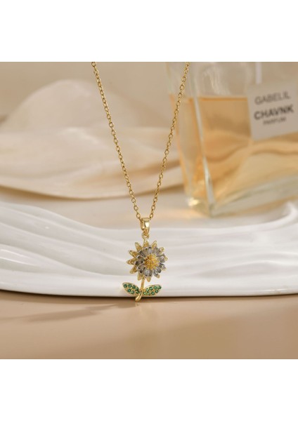 Yeni Kıdemli Işık Duygusu Lüks Mikro Set Zirkonya Bakır 18 Ayar Altın Kaplama Kolye Kolye Köprücük Kemiği Zinciri Takı ile Kadın Moda (Yurt Dışından)