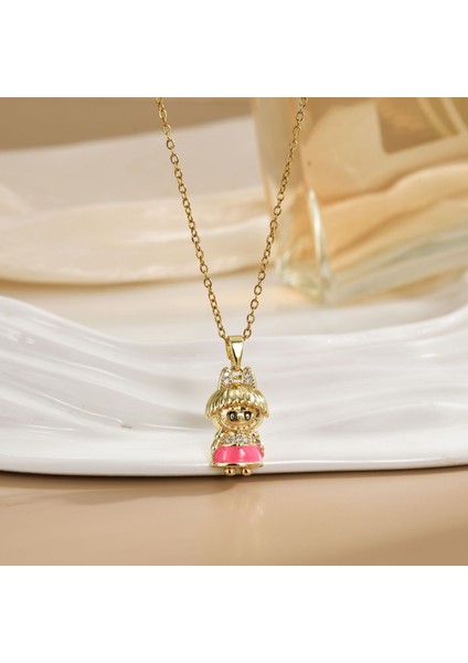 Yeni Kadın Yıldızlar ve Ay Köprücük Kemiği Zinciri Titanyum Çelik Renk Kaybetmez Çok Yönlü Kişilik Tasarım Duygusu Boyun Zinciri Hafif Lüks Stil (Yurt Dışından)