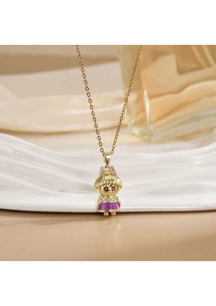 Yeni Kadın Yıldızlar ve Ay Köprücük Kemiği Zinciri Titanyum Çelik Renk Kaybetmez Çok Yönlü Kişilik Tasarım Duygusu Boyun Zinciri Hafif Lüks Stil (Yurt Dışından)