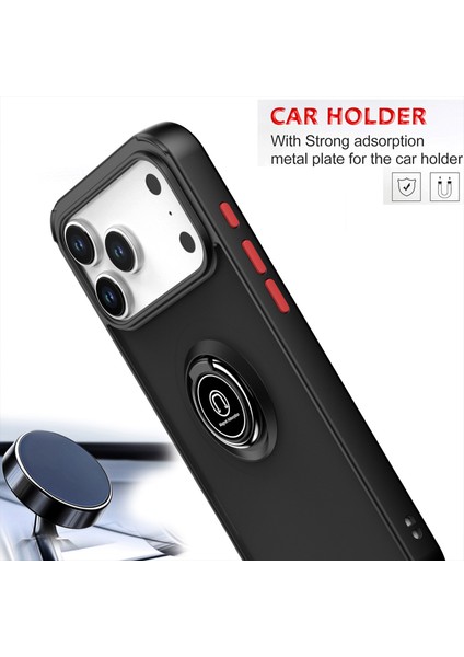 iPhone 17 Pro Max Için Mat Şeffaf Tpu Darbeye Dayanıklı Koruyucu Kılıf, Halka Tutucu ve Stand, Koyu Yeşil (Yurt Dışından) modelleri