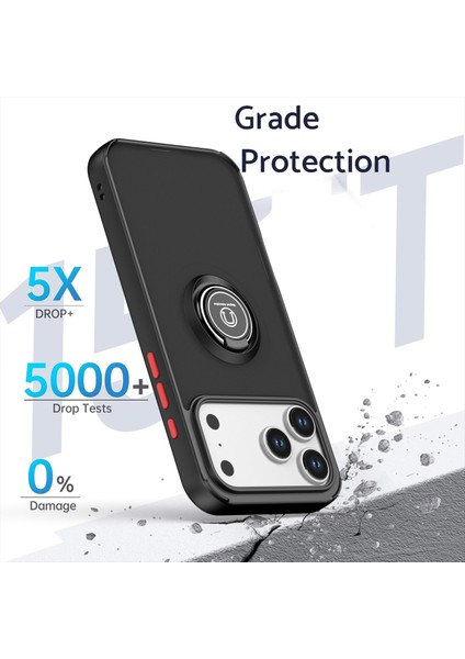 iPhone 17 Pro Max Için Mat Şeffaf Tpu Darbeye Dayanıklı Koruyucu Kılıf, Halka Tutucu ve Stand, Koyu Yeşil (Yurt Dışından) indirimleri