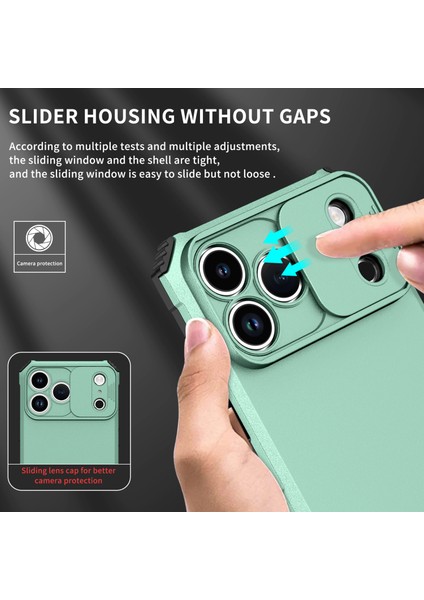 iPhone 17 Pro Için Çift Katmanlı Kılıf, Darbeye Dayanıklı, Kayar Kamera Korumalı Sağlam Standlı Koruyucu Kılıf, Turkuaz (Yurt Dışından) modelleri