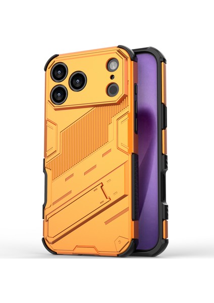 iPhone 17 Pro Max Hibrit Pc Tpu Tampon Darbeye Dayanıklı Koruyucu Kılıf Standlı Turuncu Zırh Kılıfı (Yurt Dışından) fırsatları