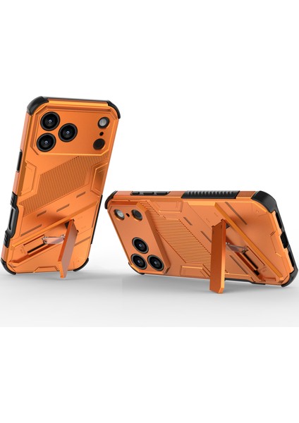 iPhone 17 Pro Max Hibrit Pc Tpu Tampon Darbeye Dayanıklı Koruyucu Kılıf Standlı Turuncu Zırh Kılıfı (Yurt Dışından) indirimleri