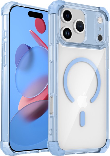 iPhone 17 Pro Max Için Manyetik Kılıf, Magsafe Darbeye Dayanıklı Askeri Koruma Şeffaf Telefon Kılıfı Mavi ile Uyumlu (Yurt Dışından)
