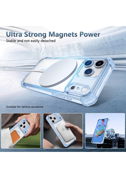 iPhone 17 Pro Max Için Manyetik Kılıf, Magsafe Darbeye Dayanıklı Askeri Koruma Şeffaf Telefon Kılıfı Mavi ile Uyumlu (Yurt Dışından) fiyatları