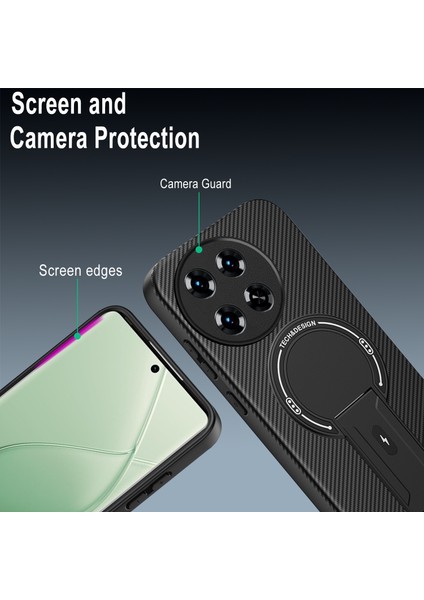 Tecno Spark 30 Pro 4g Için Manyetik Kılıf, Standlı Karbon Fiber Tasarımlı Tpu Hibrit Telefon Kılıfı, Kahverengi (Yurt Dışından) modelleri