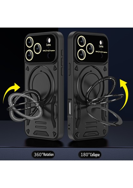 iPhone 17 Pro Max Için Armor Telefon Kılıfı Çift Katmanlı Manyetik Halka Tutucu Stand Magsafe Kılıf Gül Altın (Yurt Dışından) fiyatları