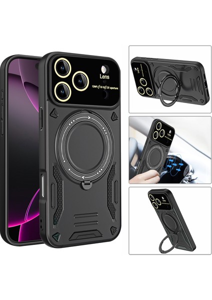 iPhone 17 Pro Max Için Armor Telefon Kılıfı Çift Katmanlı Manyetik Halka Tutucu Stand Magsafe Kılıf Gül Altın (Yurt Dışından) modelleri