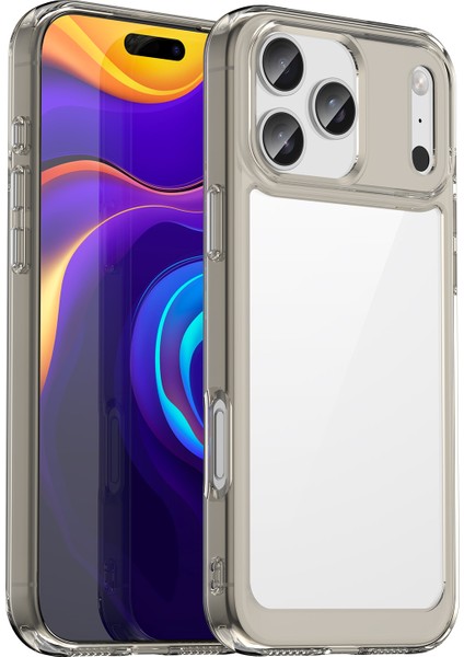 iPhone 17 Pro Max Için Koruyucu Kılıf, Şeffaf Arka, Darbeye Dayanıklı Tpu Silikon Tampon Kılıf, Gri (Yurt Dışından)