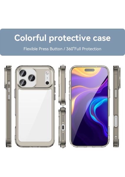 iPhone 17 Pro Max Için Koruyucu Kılıf, Şeffaf Arka, Darbeye Dayanıklı Tpu Silikon Tampon Kılıf, Gri (Yurt Dışından) fiyatları