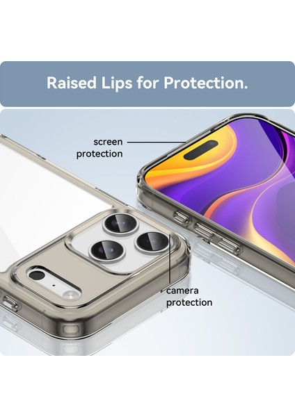 iPhone 17 Pro Max Için Koruyucu Kılıf, Şeffaf Arka, Darbeye Dayanıklı Tpu Silikon Tampon Kılıf, Gri (Yurt Dışından) fırsatları