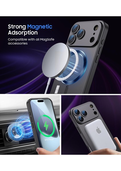 iPhone 17 Pro Için Manyetik Kılıf, Kamera Lensi Korumalı Mat Silikon Telefon Kılıfı, Magsafe ile Uyumlu, Siyah (Yurt Dışından) fiyatları