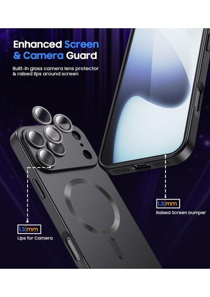 iPhone 17 Pro Için Manyetik Kılıf, Kamera Lensi Korumalı Mat Silikon Telefon Kılıfı, Magsafe ile Uyumlu, Siyah (Yurt Dışından) modelleri