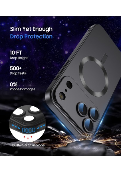 iPhone 17 Pro Için Manyetik Kılıf, Kamera Lensi Korumalı Mat Silikon Telefon Kılıfı, Magsafe ile Uyumlu, Siyah (Yurt Dışından) fırsatları