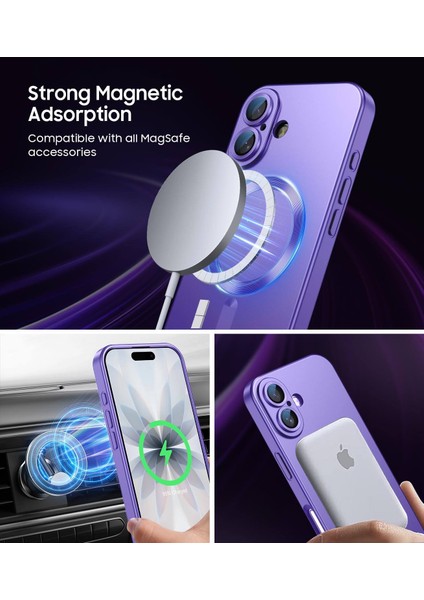 iPhone 17 Pro Max Için Manyetik Kılıf, Kamera Lens Korumalı Mat Silikon Telefon Kılıfı, Magsafe ile Uyumlu, Mor (Yurt Dışından) fiyatları