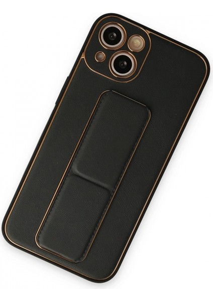 iPhone 14 Plus Kılıf Coco Deri Standlı Kapak - Siyah (K95) fiyatları