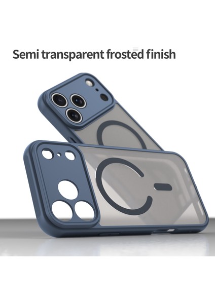 iPhone 17 Pro Max Için Manyetik Kılıf, Yarı Saydam Mat Arka, Kamera Korumalı Darbeye Dayanıklı Telefon Kılıfı, Mavi (Yurt Dışından) fırsatları