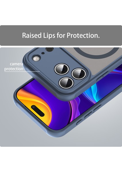 iPhone 17 Pro Max Için Manyetik Kılıf, Yarı Saydam Mat Arka, Kamera Korumalı Darbeye Dayanıklı Telefon Kılıfı, Mavi (Yurt Dışından) indirimleri