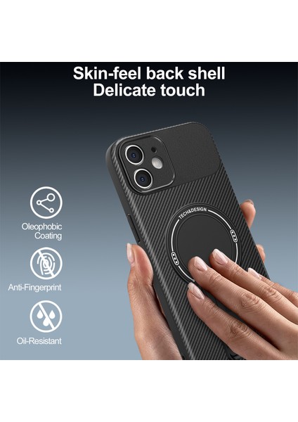 iPhone 12 Için Manyetik Kılıf, Karbon Fiber Tasarım, Standlı Tpu Hibrit Telefon Kılıfı, Gri (Yurt Dışından) indirimleri