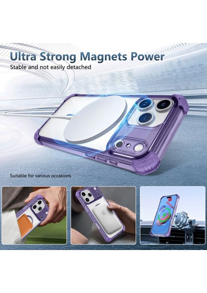 iPhone 17 Pro Max Için Manyetik Kılıf, Magsafe Darbeye Dayanıklı Askeri Koruma Şeffaf Telefon Kılıfı Mor ile Uyumlu (Yurt Dışından) fiyatları