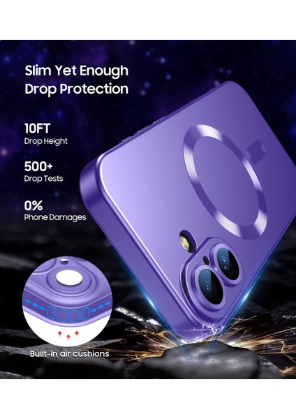iPhone 17 Pro Max Için Manyetik Kılıf, Kamera Lens Korumalı Mat Silikon Telefon Kılıfı, Magsafe ile Uyumlu, Mor (Yurt Dışından) indirimleri