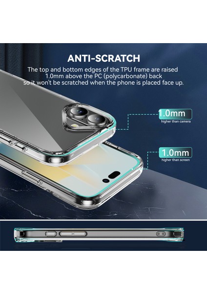 iPhone 17 Kılıfı, iPhone 17 Için Kristal Şeffaf Pc Sert Kabuk Tpu Tampon Köşe Kenar Darbeye Dayanıklı Koruyucu Kılıf (Yurt Dışından) indirimleri