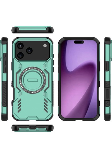 iPhone 17 Pro Max Için Manyetik Kılıf, Hibrit Pc Tpu Tampon, Darbeye Dayanıklı, Isı Dağıtma Delikli, Yeşil. (Yurt Dışından) modelleri