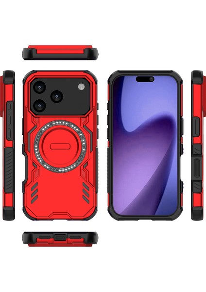 iPhone 17 Pro Için Manyetik Kılıf, Hibrit Pc Tpu Tampon, Darbeye Dayanıklı, Isı Dağıtma Delikli, Kırmızı Telefon Kılıfı (Yurt Dışından) modelleri