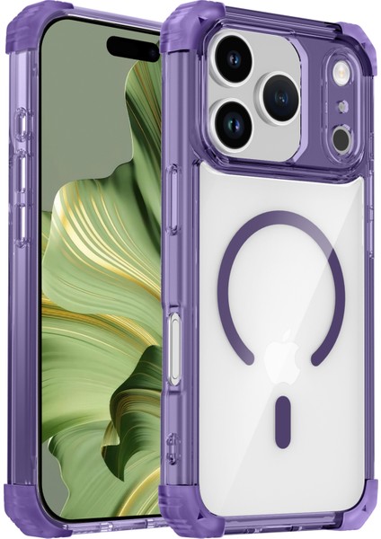 iPhone 17 Pro Için Manyetik Kılıf, Magsafe Darbeye Dayanıklı Askeri Koruma Şeffaf Telefon Kılıfı Mor ile Uyumlu (Yurt Dışından)