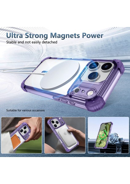 iPhone 17 Pro Için Manyetik Kılıf, Magsafe Darbeye Dayanıklı Askeri Koruma Şeffaf Telefon Kılıfı Mor ile Uyumlu (Yurt Dışından) fiyatları