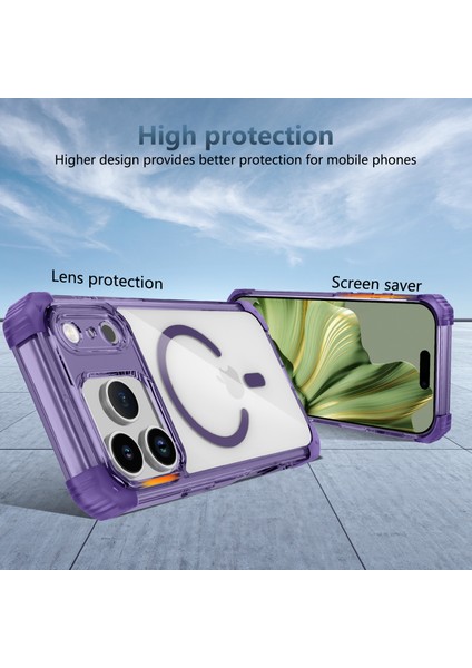 iPhone 17 Pro Için Manyetik Kılıf, Magsafe Darbeye Dayanıklı Askeri Koruma Şeffaf Telefon Kılıfı Mor ile Uyumlu (Yurt Dışından) indirimleri