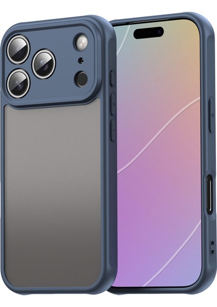 iPhone 17 Pro Için Kamera Korumalı Mat Kılıf, Yarı Saydam Mat Arka Yüzey, Darbeye Dayanıklı Telefon Kılıfı, Mavi (Yurt Dışından)