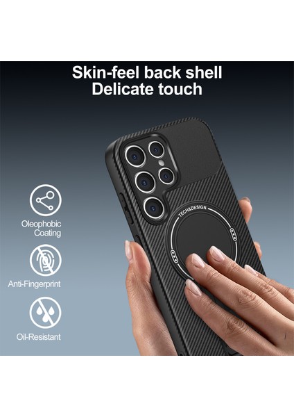 Samsung Galaxy S24 Ultra Manyetik Karbon Fiber Tasarım Tpu Hibrit Telefon Kılıfı ve Standı Gri (Yurt Dışından) indirimleri