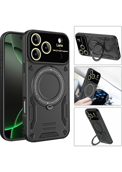 iPhone 17 Pro Için Armor Telefon Kılıfı Çift Katmanlı Manyetik Halka Tutucu Stand Magsafe Kılıf Mor (Yurt Dışından) modelleri