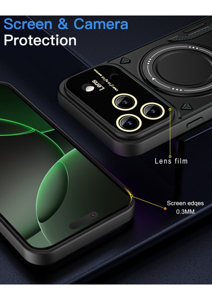 iPhone 17 Pro Için Armor Telefon Kılıfı Çift Katmanlı Manyetik Halka Tutucu Stand Magsafe Kılıf Mor (Yurt Dışından) indirimleri