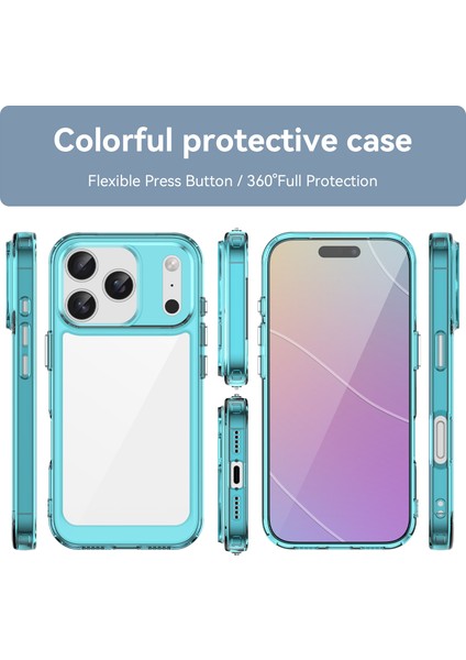 iPhone 17 Pro Için Koruyucu Kılıf, Şeffaf Arka, Darbeye Dayanıklı Tpu Silikon Tampon Kılıf, Açık Mavi (Yurt Dışından) fiyatları