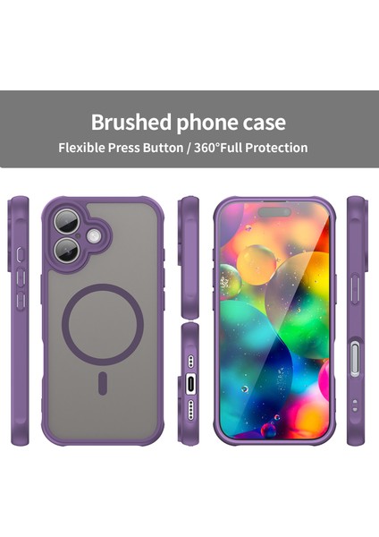iPhone 17 Için Manyetik Kılıf, Yarı Saydam Mat Arka, Kamera Korumalı Darbeye Dayanıklı Telefon Kılıfı, Mor (Yurt Dışından) modelleri