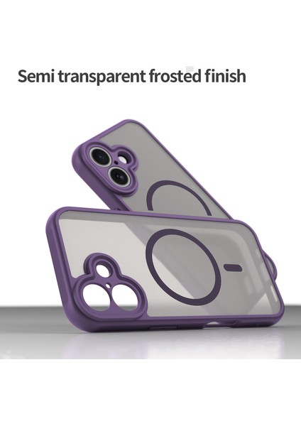 iPhone 17 Için Manyetik Kılıf, Yarı Saydam Mat Arka, Kamera Korumalı Darbeye Dayanıklı Telefon Kılıfı, Mor (Yurt Dışından) fırsatları
