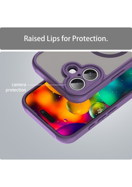iPhone 17 Için Manyetik Kılıf, Yarı Saydam Mat Arka, Kamera Korumalı Darbeye Dayanıklı Telefon Kılıfı, Mor (Yurt Dışından) indirimleri
