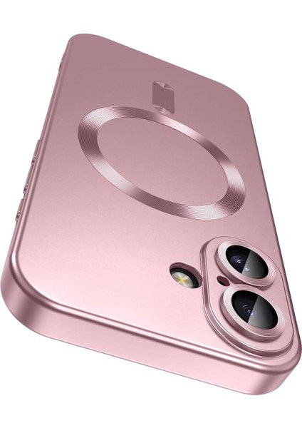 iPhone 17 Için Manyetik Kılıf, Kamera Lens Korumalı Mat Silikon Telefon Kılıfı, Magsafe ile Uyumlu, Pembe (Yurt Dışından)