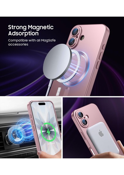 iPhone 17 Için Manyetik Kılıf, Kamera Lens Korumalı Mat Silikon Telefon Kılıfı, Magsafe ile Uyumlu, Pembe (Yurt Dışından) modelleri