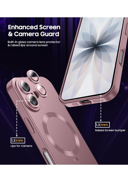 iPhone 17 Için Manyetik Kılıf, Kamera Lens Korumalı Mat Silikon Telefon Kılıfı, Magsafe ile Uyumlu, Pembe (Yurt Dışından) fırsatları