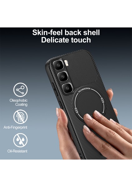 Infinix Hot 60 Pro+ Için Manyetik Kılıf, Standlı Karbon Fiber Tasarımlı Tpu Hibrit Telefon Kılıfı, Siyah (Yurt Dışından) indirimleri