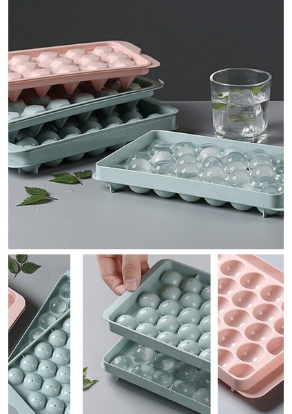 Pratik Yuvarlak Çoklu Buz Kalıbı Alkol Kahve Meyve Buz Topu Aparatı 33 Hazneli Küre Buz Kalıbı modelleri